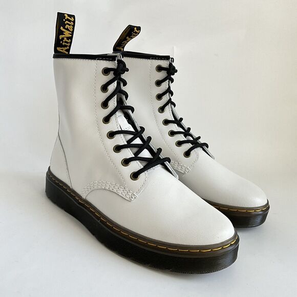 Dr. Martens Leather Zavala Ankle Combat Boots White 9 - Picture 12 of 12